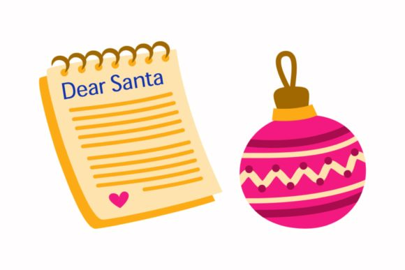 Christmas Accessories Letter to Santa Illustrations