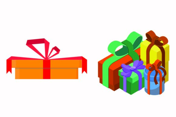 Christmas Box Gift Illustration Vector
