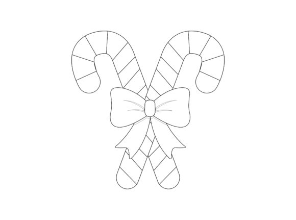 Christmas Candy Stick Outline Icon for Local Business Branding