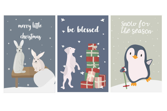 Christmas Card Amazing Set Illustrations for Holiday Content