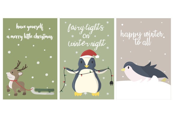 Christmas Card Fabulous Set Illustrations for Crafting