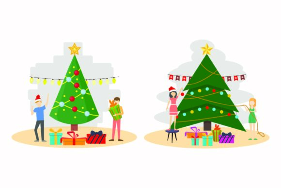 Christmas Decoration Holiday Vector Set for Illustrations
