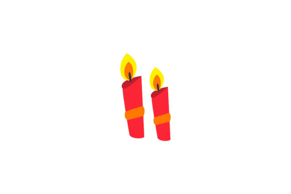 Christmas Decorations Candle Vector for Festive Branding
