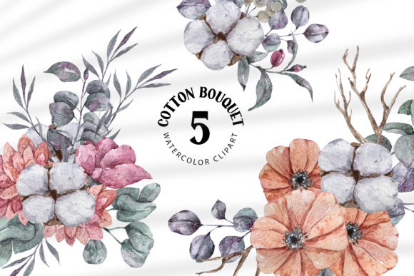 Christmas Eucalyptus Bouquets Clipart