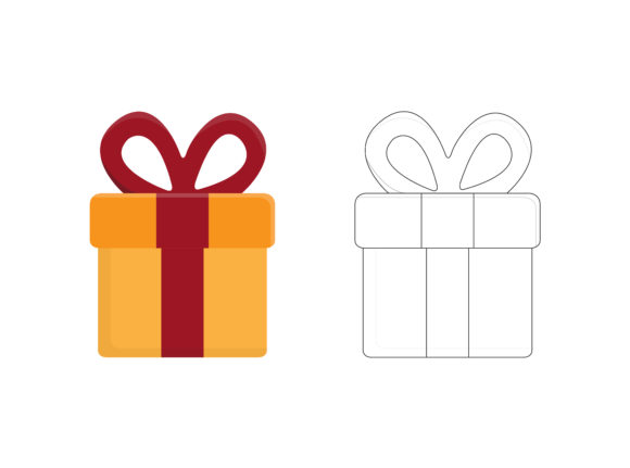 Christmas Gift Fill Outline Icon for Local Business Branding
