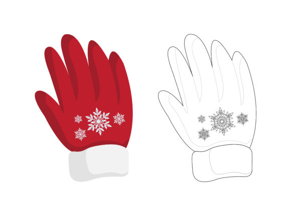 Christmas Gloves Fill Outline Icon for Illustrations
