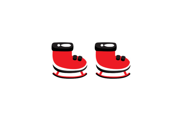 Christmas Ice Skating Shoes Vector Illustration