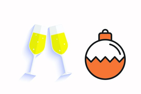 Christmas Party Element Ball Vector Illustrations