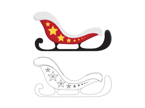 Christmas Santa Sleigh Fill Outline Icon for Branding and Packaging