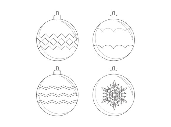 Christmas Tree Balls Outline Icon Vector Review