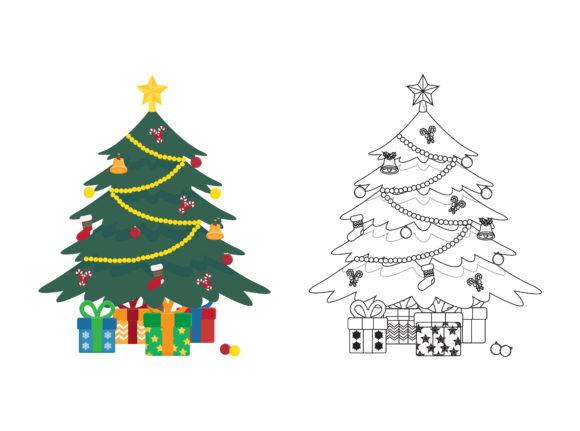 Christmas Tree Fill Outline Icon for Crafting