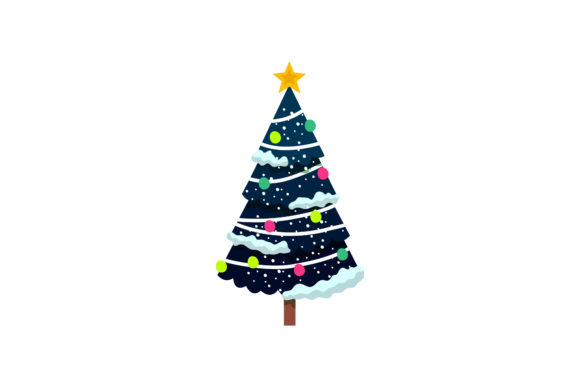 Christmas Tree Illustration Asset Vector for Blog and Website Design