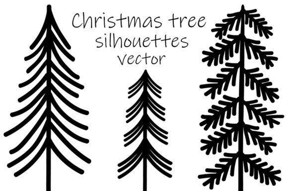 Christmas Trees Silhouettes Vector for Handmade Creations