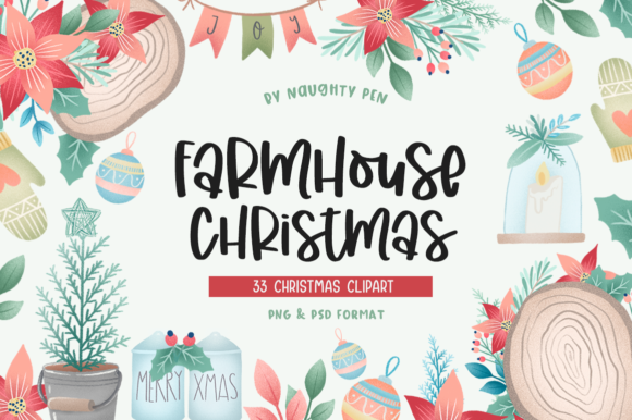 Farmhouse Christmas Clipart
