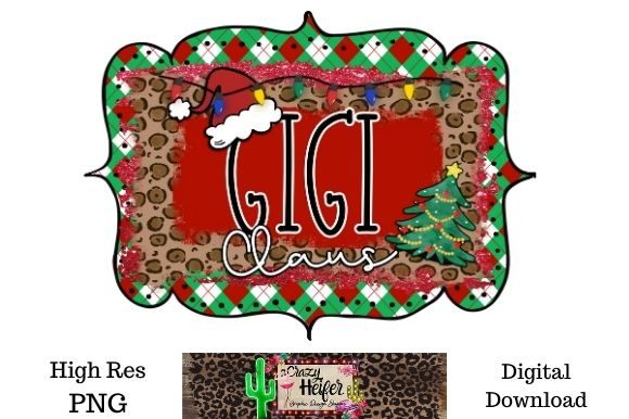 Gigi Claus Dye Sublimation PNG Christmas Illustrations
