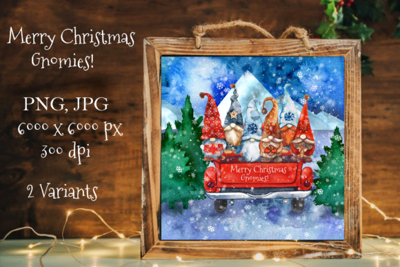 Gnome Christmas Card Illustration for Festive Design Projects