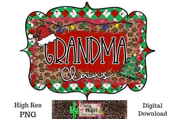 Grandma Claus Christmas Dye Sublimation Illustrations