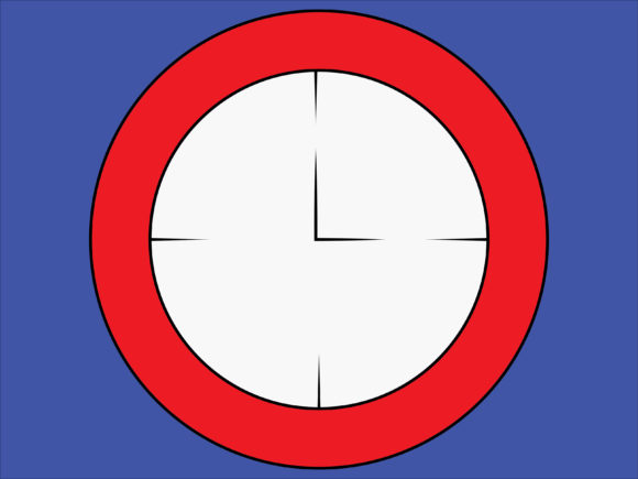 Illustration Christmas Red Clock for Branding and Design