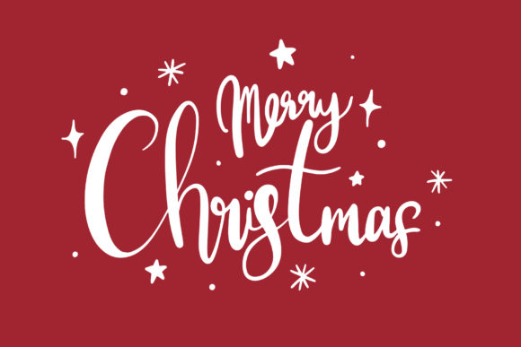 Merry Christmas Typography Handwritten Illustrations
