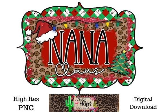 Nana Claus Christmas Dye Sublimation Illustrations