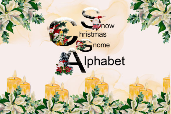 Snow Christmas Gnome Alphabet Illustrations