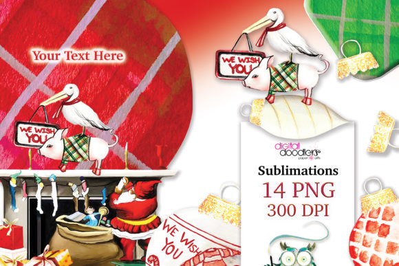 We Wish You Christmas Sublimation Illustrations